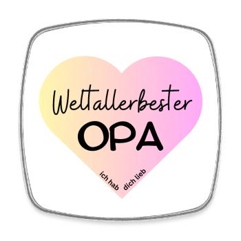 Weltallerbester Opa- Ich hab dich lieb! - Viereckiger Kühlschrankmagnet - Weiß - Vorne