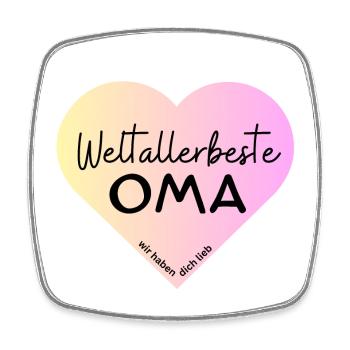 Weltallerbeste Oma- Wir haben dich lieb! - Viereckiger Kühlschrankmagnet - Weiß - Vorne