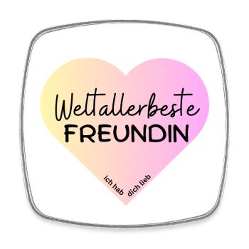 Weltallerbeste Freundin- ich hab dich lieb! - Viereckiger Kühlschrankmagnet - Weiß - Vorne