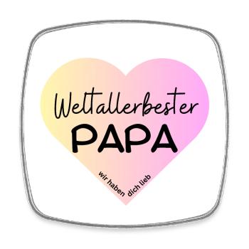 Weltallerbester Papa- wir haben dich lieb! - Viereckiger Kühlschrankmagnet - Weiß - Vorne
