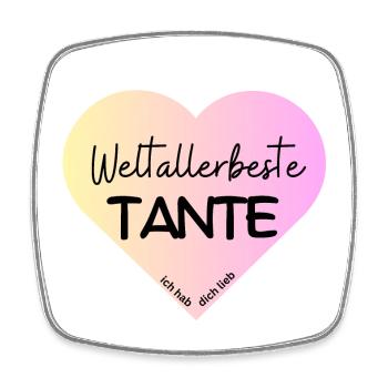 Weltallerbeste Tante- Ich hab dich lieb! - Viereckiger Kühlschrankmagnet - Weiß - Vorne