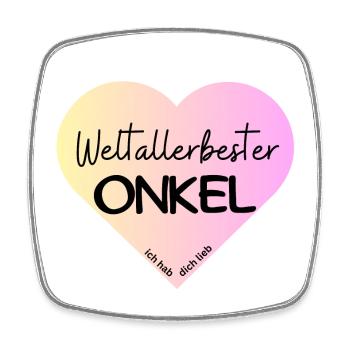 Weltallerbester Onkel- Ich hab dich lieb! - Viereckiger Kühlschrankmagnet - Weiß - Vorne