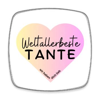 Weltallerbeste Tante- Wir haben dich lieb! - Viereckiger Kühlschrankmagnet - Weiß - Vorne