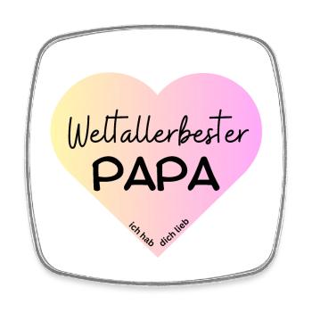 Weltallerbester Papa- Ich hab dich lieb! - Viereckiger Kühlschrankmagnet - Weiß - Vorne