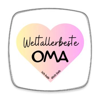 Weltallerbeste Oma- Ich hab dich lieb! - Viereckiger Kühlschrankmagnet - Weiß - Vorne