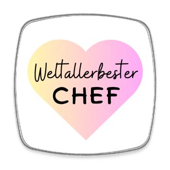 Weltallerbester Chef! Personalisierbar - Viereckiger Kühlschrankmagnet - Weiß - Vorne