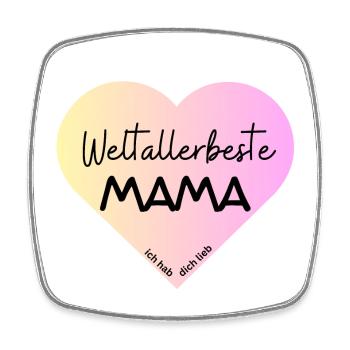 Weltallerbeste Mama- wir haben dich lieb! - Viereckiger Kühlschrankmagnet - Weiß - Vorne