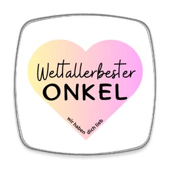 Weltallerbester Onkel- Wir haben dich lieb! - Viereckiger Kühlschrankmagnet - Weiß - Vorne