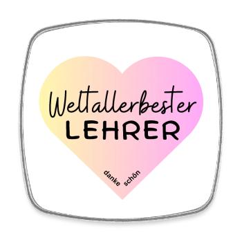 Weltallerbester Lehrer - Danke schön! - Viereckiger Kühlschrankmagnet - Weiß - Vorne