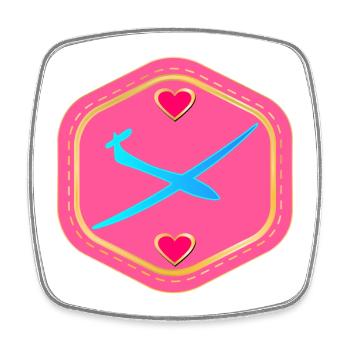 GLIDER - LOVE GLIDING - Square fridge magnet - white - Front