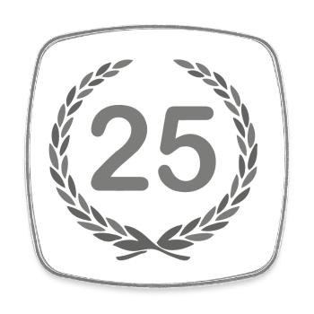 25th Anniversary Laurel Wreath 25 Years ---------------- - Square fridge magnet - white - Front