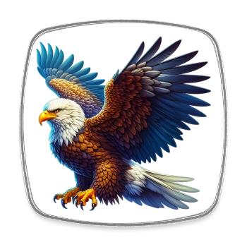 Adler - Viereckiger Kühlschrankmagnet - Weiß - Vorne
