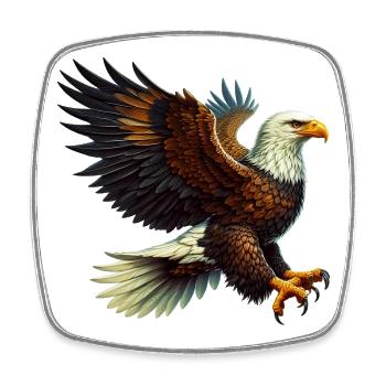 Adler - Viereckiger Kühlschrankmagnet - Weiß - Vorne