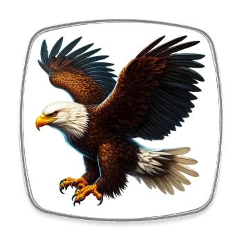 Adler - Viereckiger Kühlschrankmagnet - Weiß - Vorne