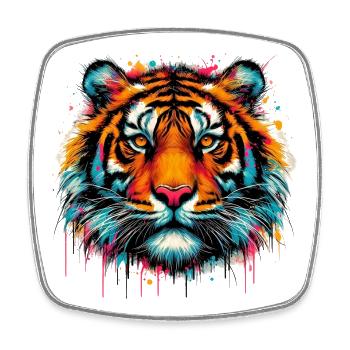 Tigre - Magnet carré - blanc - Devant