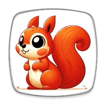 Squirrel - Square fridge magnet - white - Front