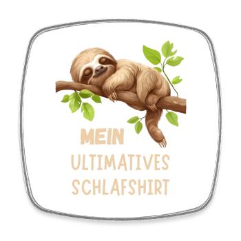Mein Ultimatives Faultier Schlafshirt Tier Pyjama - Viereckiger Kühlschrankmagnet - Weiß - Vorne