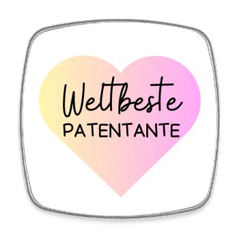 Weltbeste Patentante! Personalisierbar - Viereckiger Kühlschrankmagnet - Weiß - Vorne