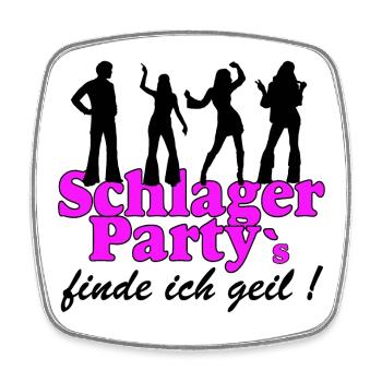 Schlager Party, Schlager Musik, je trouve ça cool - Magnet carré - blanc - Devant