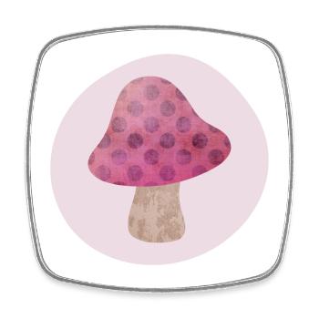 Pilz Kreis Herbst rosa Mädchen Märchen Punkte Wald - Viereckiger Kühlschrankmagnet - Weiß - Vorne