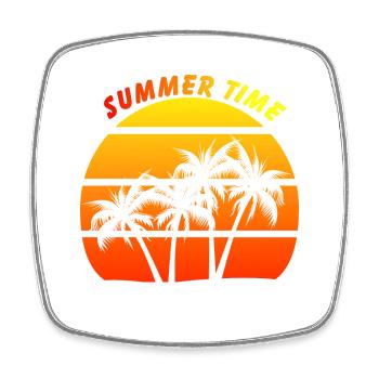 Summer time - Magnet carré - blanc - Devant