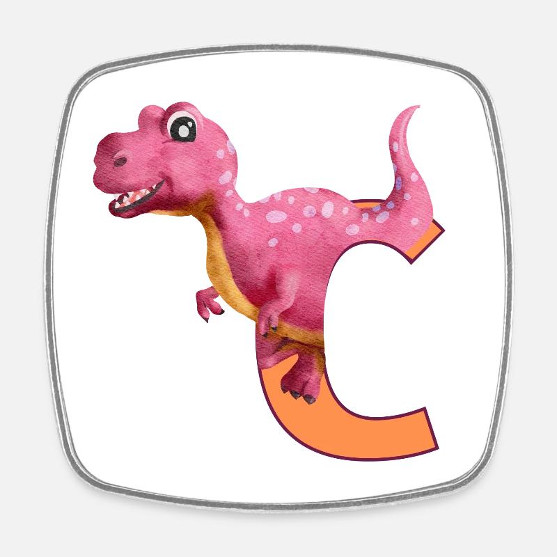 C - DINOSAURE, personnalisable - Magnet carré - blanc