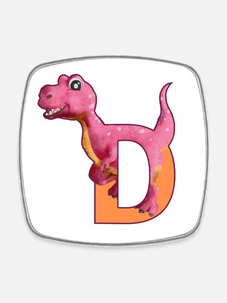 D - DINOSAURE, personnalisable - Magnet carré - blanc