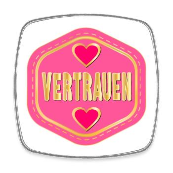 Vertrauen schenken - WERTE - Viereckiger Kühlschrankmagnet - Weiß - Vorne