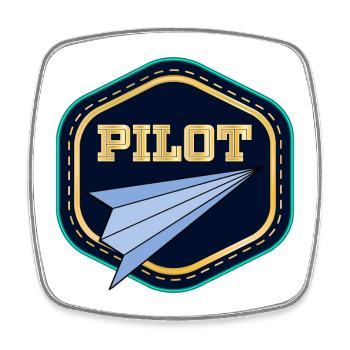 COSTUME DE PILOTE - Magnet carré - blanc - Devant
