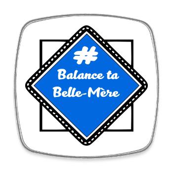 # Balance ta belle-mère - Magnet carré - blanc - Devant