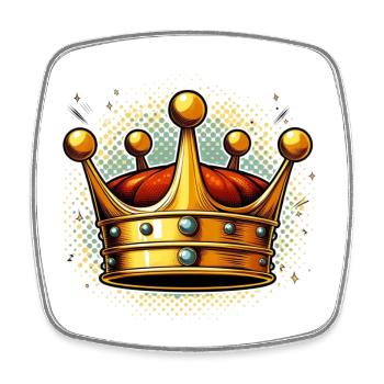 Golden Crown Pop Art Burst - Square fridge magnet - white - Front