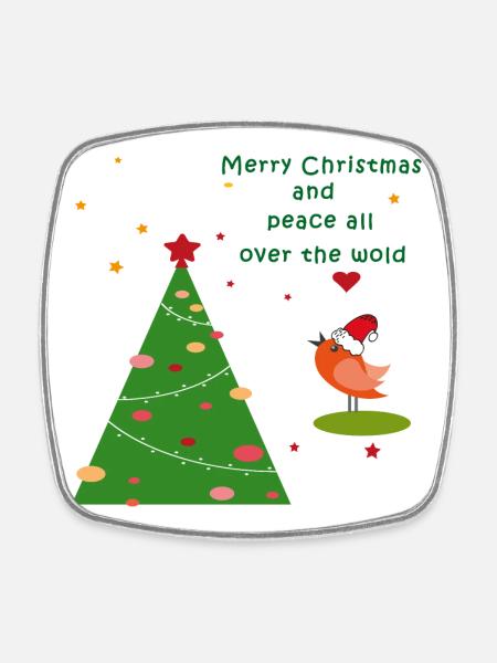 Merry Christmas - Viereckiger Kühlschrankmagnet - Weiß
