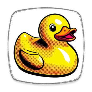 Ente Ente Ente Ente Ente - Viereckiger Kühlschrankmagnet - Weiß - Vorne