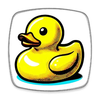 Ente Ente Ente Ente Ente - Viereckiger Kühlschrankmagnet - Weiß - Vorne