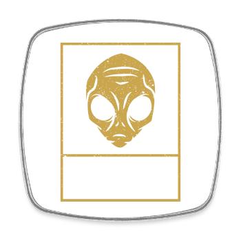 Alien Alien Space Humans A'rent Real - Square fridge magnet - white - Front