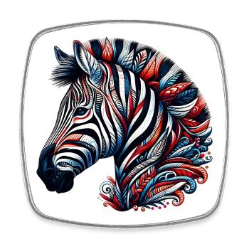Zebra - Viereckiger Kühlschrankmagnet - Weiß - Vorne