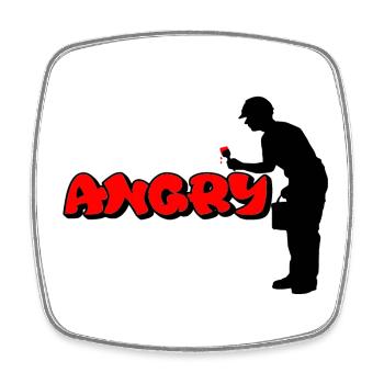Angry - Square fridge magnet - white - Front