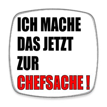 CHEFSACHE VERANTWORTUNG - Viereckiger Kühlschrankmagnet - Weiß - Vorne