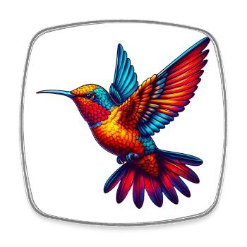Kolibri - Viereckiger Kühlschrankmagnet - Weiß - Vorne