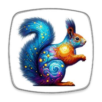 Squirrel - Square fridge magnet - white - Front