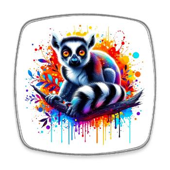 Lemur - Square fridge magnet - white - Front