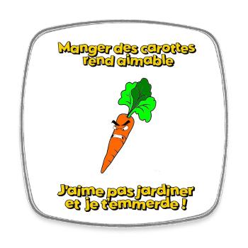 Eating carrots makes you lovable - Square fridge magnet - white - Front