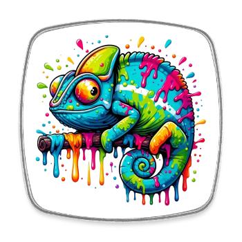 Caméléon - Magnet carré - blanc - Devant
