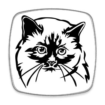 Birma Katze - Viereckiger Kühlschrankmagnet - Weiß - Vorne