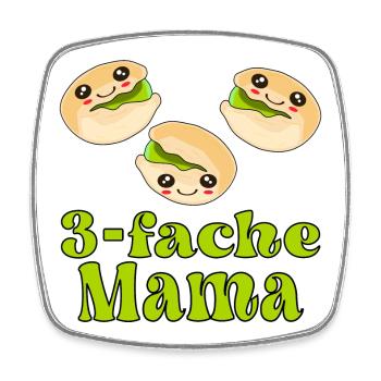 Dreifache Mama BABY GEBURT - Viereckiger Kühlschrankmagnet - Weiß - Vorne