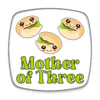 MÈRE DE TROIS ENFANTS - PISTACHIO KIDS - Magnet carré - blanc - Devant