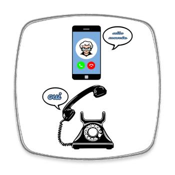 Hello granny - Square fridge magnet - white - Front