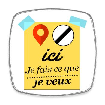 Ici je fais ce que je veux - Magnet carré - blanc - Devant