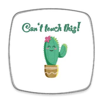 süßer Kaktus mit Spruch Can‘t touch this - Viereckiger Kühlschrankmagnet - Weiß - Vorne
