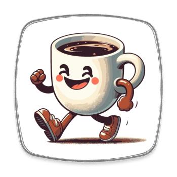 Good Mood Coffee Mug Gift - Square fridge magnet - white - Front